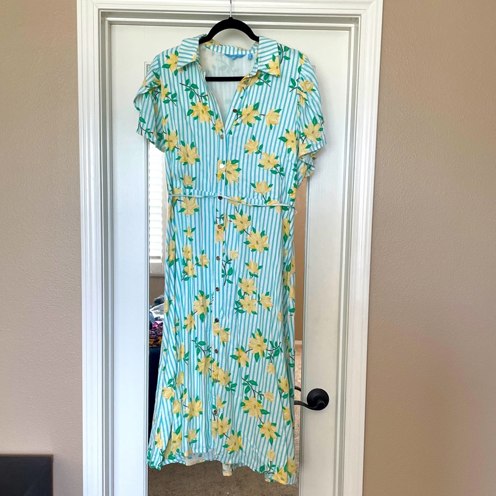 Draper James Sz XL spring summer Stripes Flowers